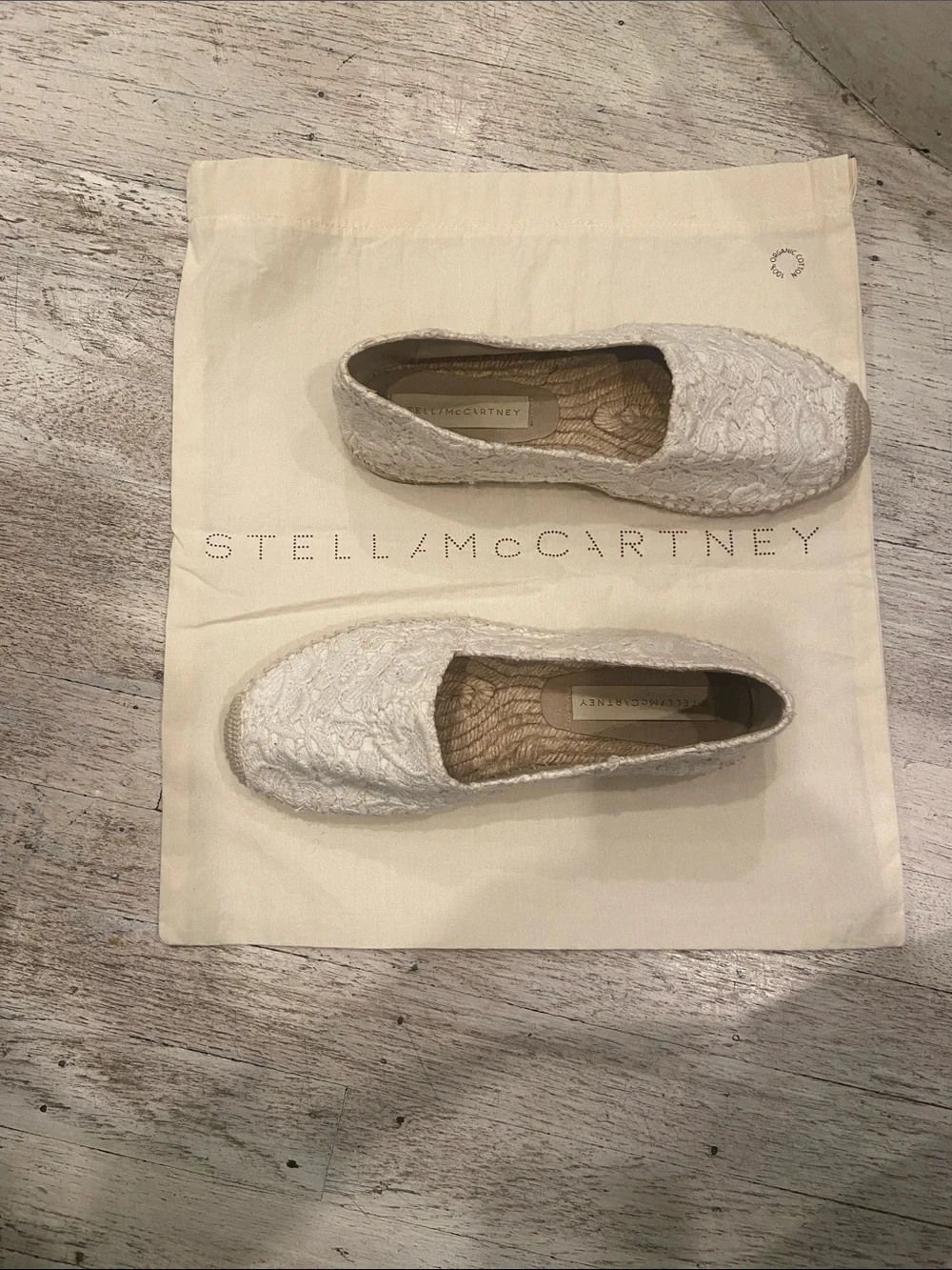 Stella McCartney Lace Espadrille Flats size 38 1st pic is stock PHOTO No box